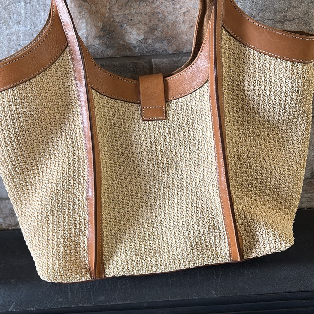 NWOT Calvacanti Straw Tote Bag - Picture 9 of 11